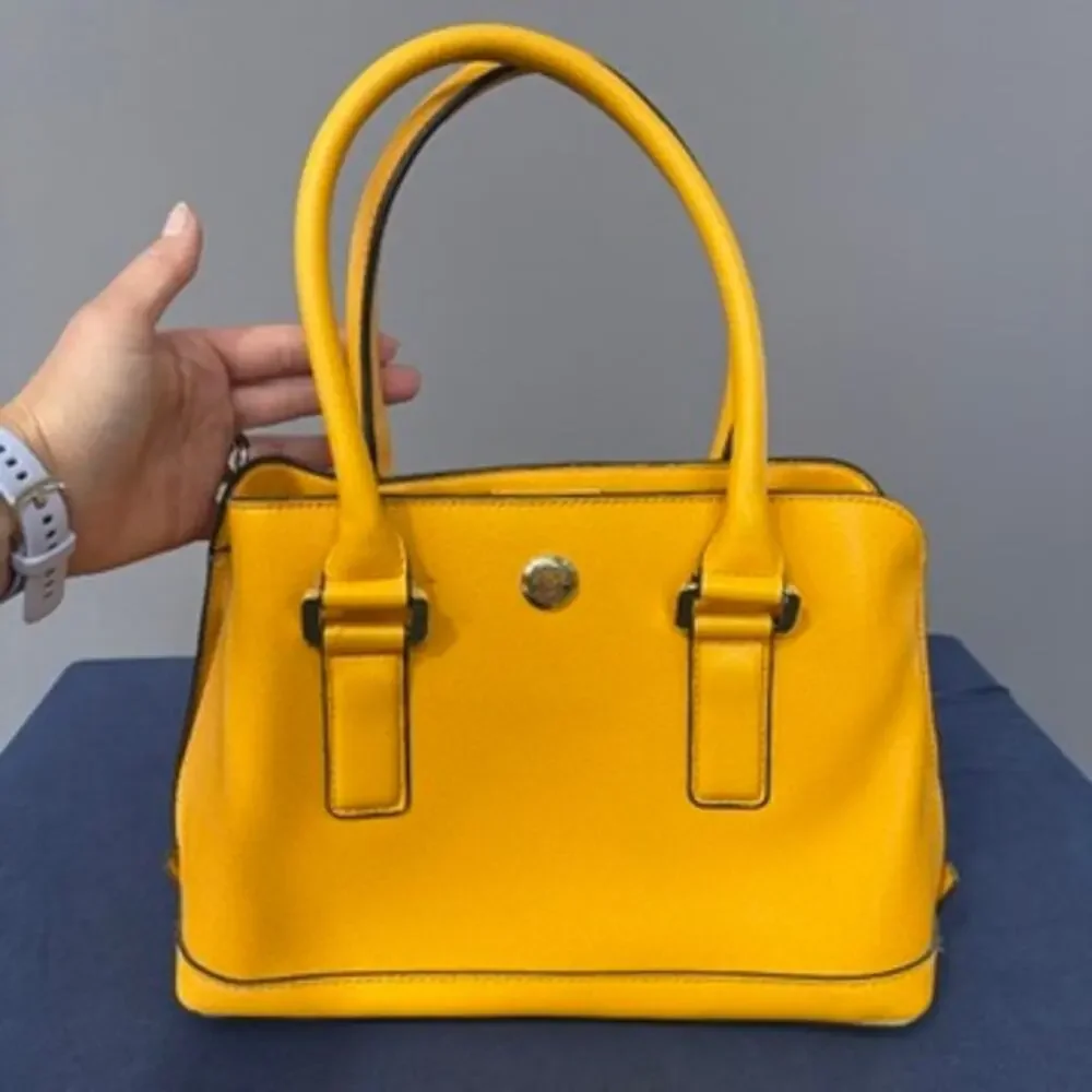 London Fog Sunshine Yellow Structured Satchel Purse